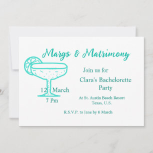 Convite Copo de tequila Turquoise Margs & Matrimony para n