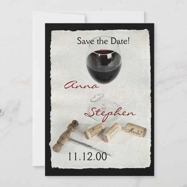 Convite Copo de vinho e rolhas (Frente)