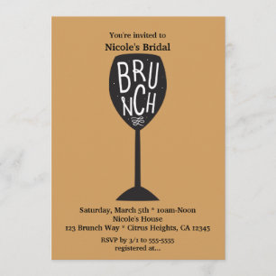 Convite Copo de Vinho para BRUNCH QUALQUER COR & EVENTO Mo