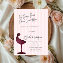 Copo de vinho tinto chique com listras rosa 