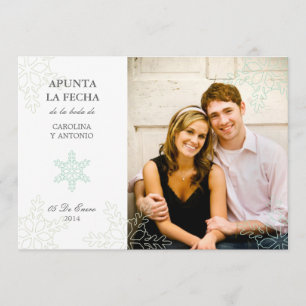 Convite Copos de Nieve del Invierno Guardar Las Fechas