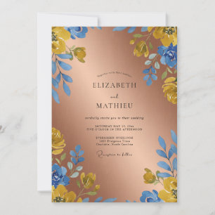 Convite Copper Azure Bloom Casamento