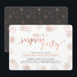 Convite Copper | Festa de Aniversário Surpresa Moderno 50<br><div class="desc">Celebre seu dia especial com este convite de festa com design sofisticado,  apresentando uma bela tipografia e padrões de fundo em textura de dourado rosa falso. Perfeito para qualquer festa surpresa. Você pode personalizar todo o texto como quiser.</div>