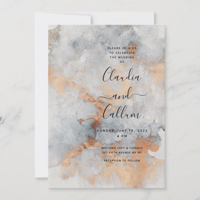 Convite Copper Quarry Invitation Suite (Frente)