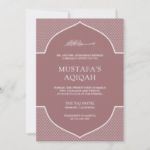Convite Copper Rose Marroquino Islâmico Muçulmano Aqiqah