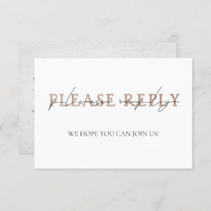 Convite COPPER TYPOGRAPHY - RSVP de Casamentos com Letras