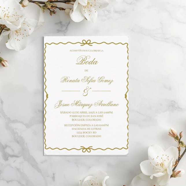 Convite Coquet wreath Spanish wedding   (Criador carregado)