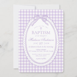Convite Coquete Ginga Roxo Laço Batismo