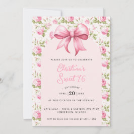 Convite Coquete Pink Bow Sweet 16