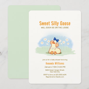 Convite Coquete Silly Goose Daisy Flor Bebê Shower