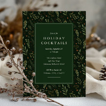 Coquetéis Botânicos Elegantes de Natal em Verde Es