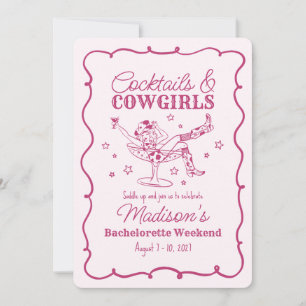 Convite Coquetéis cor-de-rosa e coquetéis Nash Bash Bachel