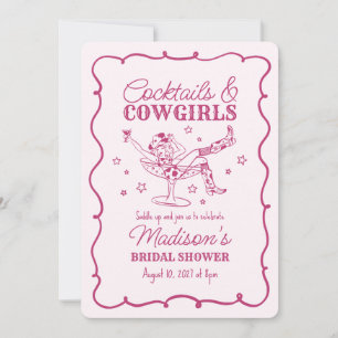 Convite Coquetéis Cor-de-Rosa e Cowgirls Nash Bash Exposiç