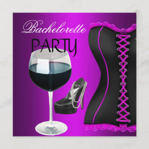 Convite Coquetéis de Despedida de Solteira Corset Preto Ma
