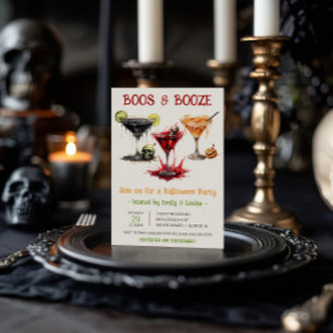 Convite Coquetéis de Halloween, Boos e Booze Festa de Hall