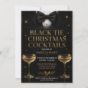 Convite Coquetéis de Natal Black Tie