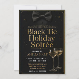 Convite Coquetéis de Natal Black Tie Festa de Fim de Ano