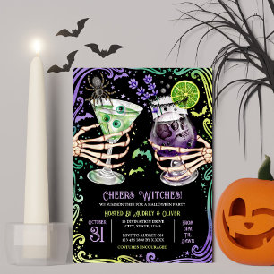 Convite Coquetéis e Fantasias de Halloween Bruxas