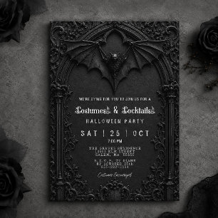 Convite Coquetéis e Fantasias Festa de Halloween do Morceg