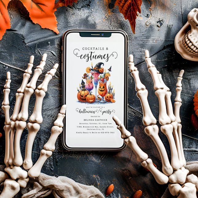 Convite Coquetéis e Festa de Halloween (Criador carregado)