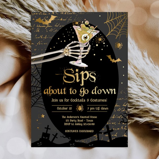 Convite Coquetéis e Figurinos Quebram Boos Booze Halloween (Criador carregado)