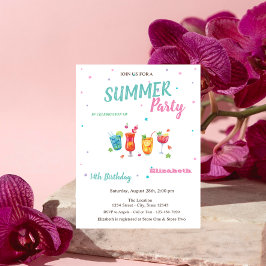 Convite Coquetéis Frutas Verão Aniversário