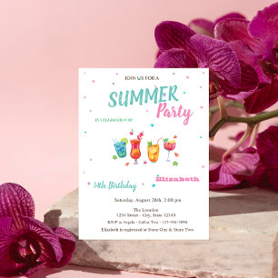 Convite Coquetéis Frutas Verão Aniversário
