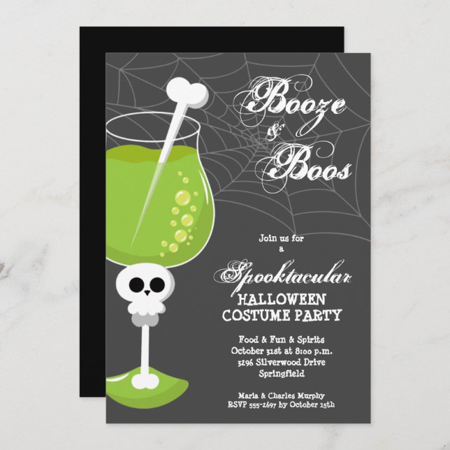 Convite Coquetel Booze Halloween (Frente/Verso)