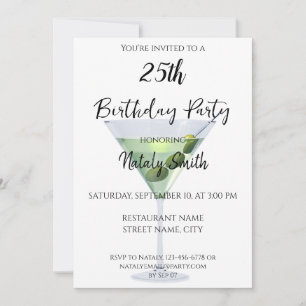 Convite Coquetel colorido de martini