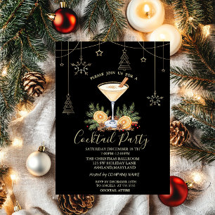 Convite Coquetel de decorações de Natal laranja Natal 