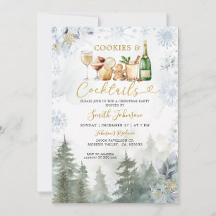 Convite Coquetel de Natal de Festa de Férias de Biscoitos
