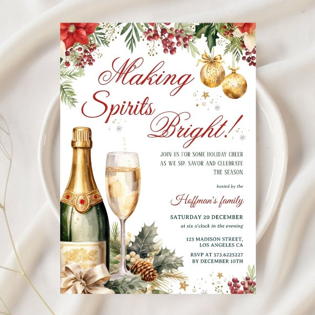 Convite Coquetel de Natal Making Spirits Bright (Criador carregado)