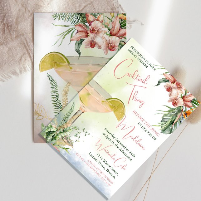 Convite Coquetel do chá de panela - Flor tropical (Criador carregado)