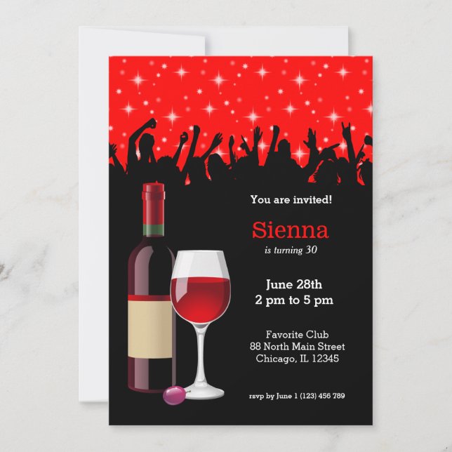 Convite Coquetel * escolha a cor de fundo (Frente)