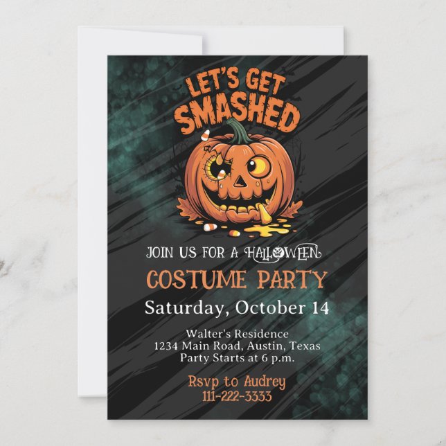Convite Coquetel Fright Night para Festa de Halloween Adul (Frente)