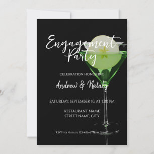 Convite Coquetel green appletini com fatia de maçã