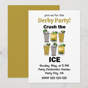 Convite Coquetel Mint Julep Esmaga O Gelo Festa Do Derby