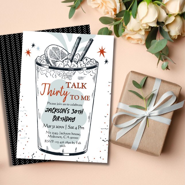 Convite Coquetel retro bebida temido na moda aniversário d (Criador carregado)