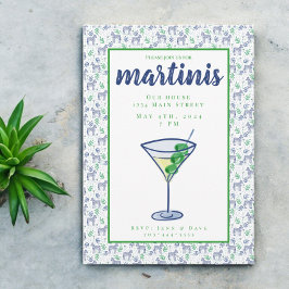 Convite Coquetel Zebra Chique Martini Branco Festa