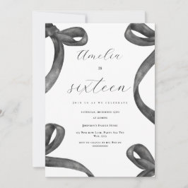 Convite Coquette 16th Birthday Girl Black Arco 18th 21rua