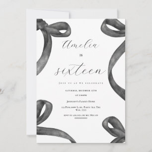 Convite Coquette 16th Birthday Girl Black Arco 18th 21rua