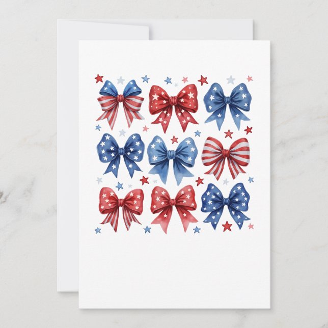 Convite Coquette American Flag Coquette Arco 4 De Julho (Frente)