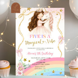 Convite Coquette Arco-Íris Pastel Unicórnio Mágico Anivers
