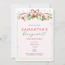 Convite Coquette Berry Sweet Qualquer Aniversário De Idade
