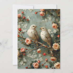 Convite Coquette Birds Floral