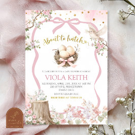 Convite coquette blush pink Spring bird baby shower