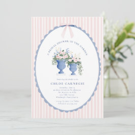 Convite Coquette Bow Garden Manor Bridal Shower Invitation
