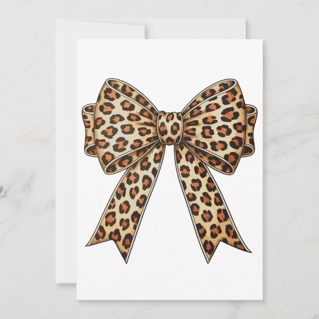 Convite Coquette Bow Leopard Cheetah Sublimation (Frente)