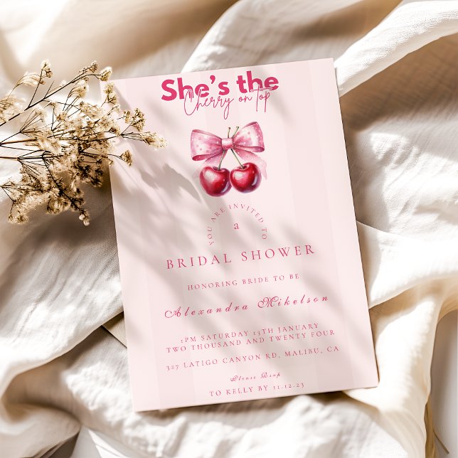 Convite Coquette Cherry No Chá de panela Superior (Criador carregado)