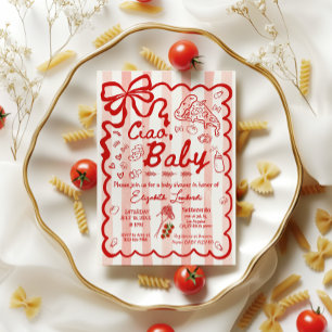 Convite Coquette Ciao Baby Tema Italiano